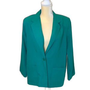 Sag harbor petites emerald green fall ladies blazer size 8